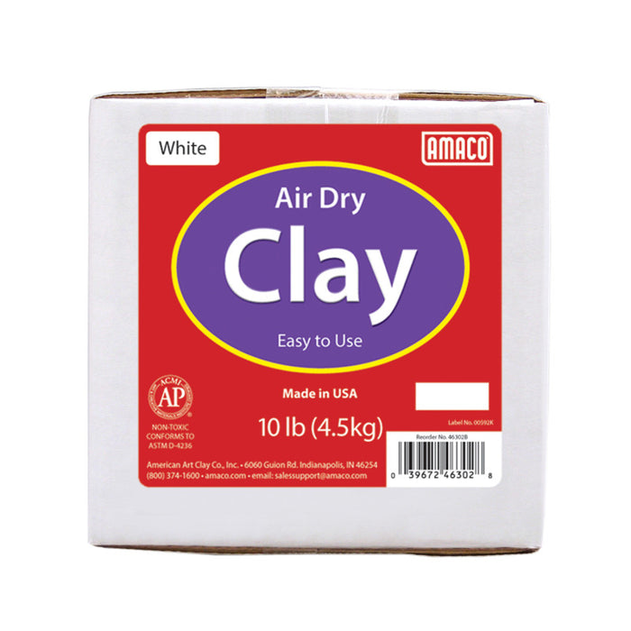 AMACO AMA46302B Air Dry Clay, White, 10 lbs.