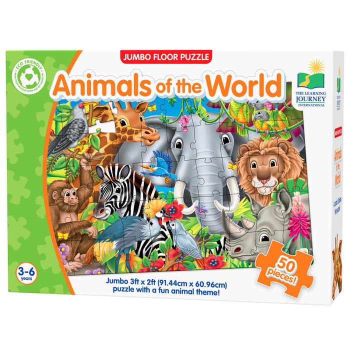 The Learning Journey International LJI017364 Jumbo Floor Puzzles - Animals of the World