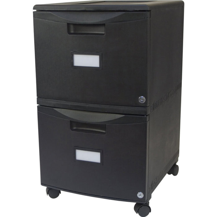 Storex STX61312U01C 2-Drawer Mobile File Cabinet with Lock, Legal/Letter, Black