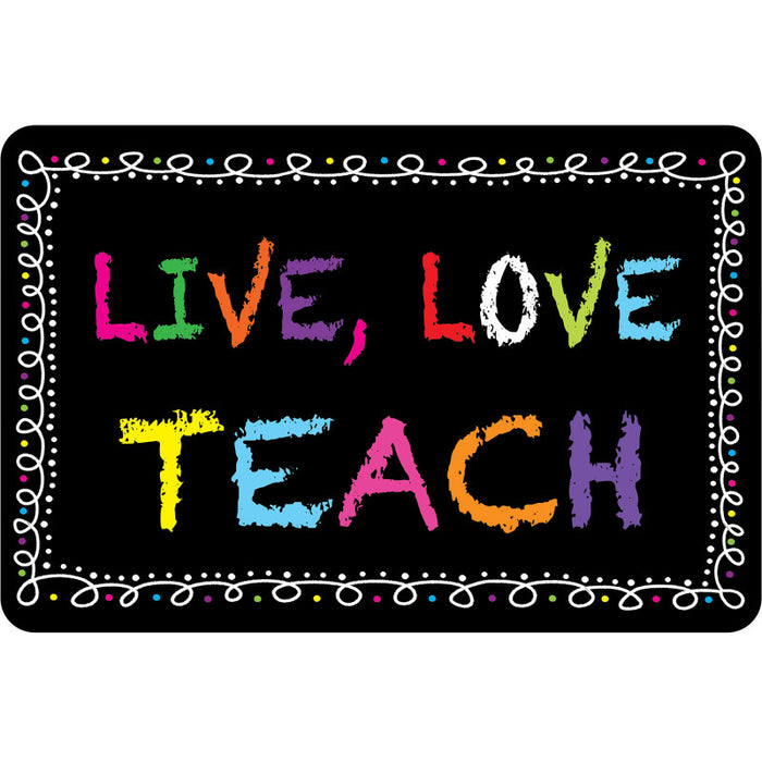Ashley Productions ASH12542 The Original Fun Mat, Computer Mouse Pad, 11.75x8 in, Teacher Inspiration, Live Love Teach, Chalkloop Pattern