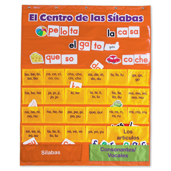 Learning Resources LER2573 El Centro de las silabas Pocket Chart (Spanish Syllables)