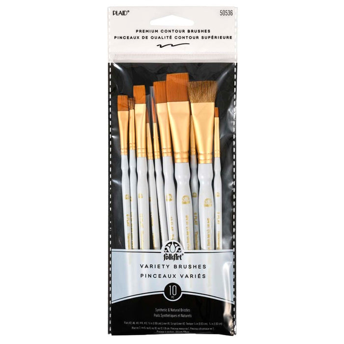FolkArt FLK50536 Artist Variety Brush Set, 10-Piece Set
