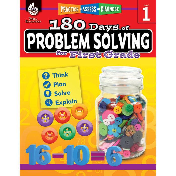 Shell Education SEP51613 180 Days of Problem Solving for First Grade
