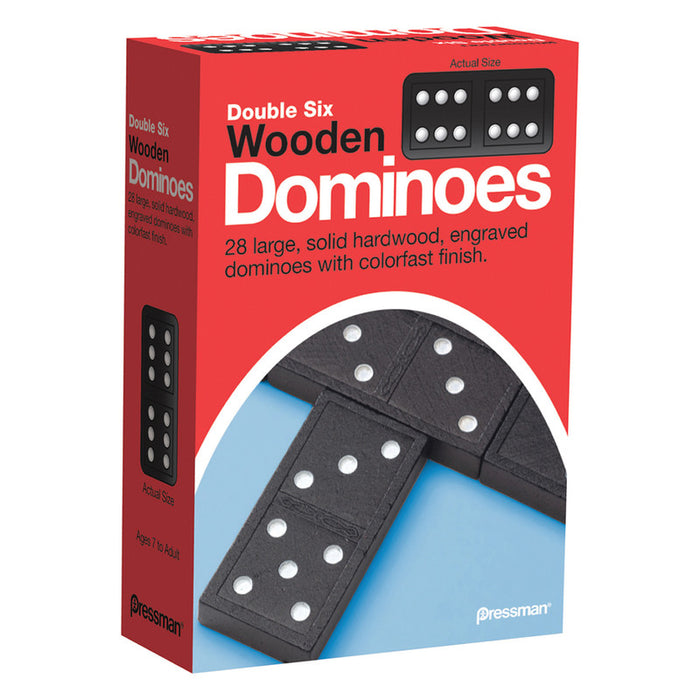 Pressman PRE152112 Double Six Wooden Dominoes Game