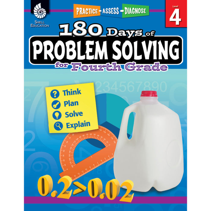 Shell Education SEP51616 180 Days of Problem Solving for Fourth Grade
