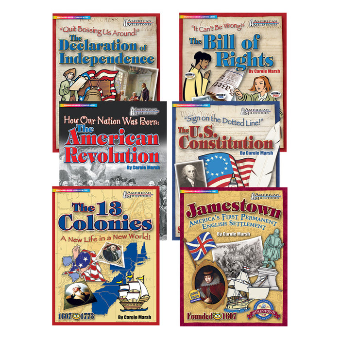 Gallopade GALAMP18CENK 18th Century US History 6 Book Series
