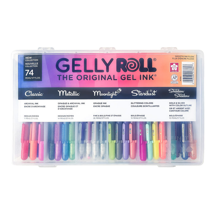 Sakura SAK57364 Gel Pens in Reusable Case, 74-Piece Set