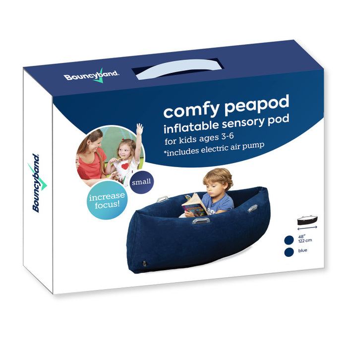 Bouncyband BBAPD48BU Comfy Hugging Peapod Sensory Pod, 48", Ages 3-6 Up to 4 Feet Tall, Blue