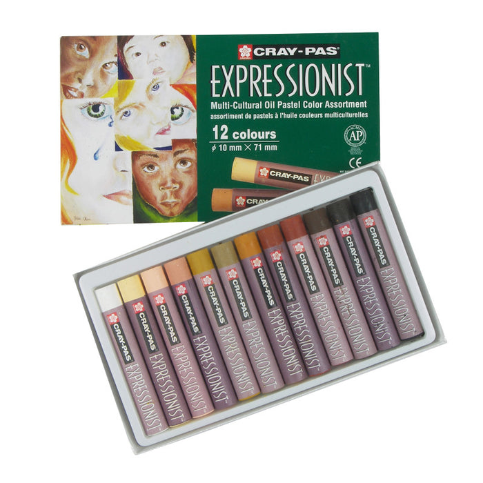Sakura SAKXLP12SA Cray-Pas Expressionist Oil Pastels, Skin Tone Assorted Colors, 12-Piece Set