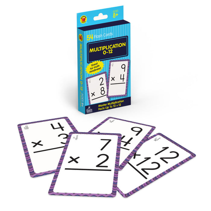 Brighter Child CD-0769677436 Multiplication 0 to 12 Flash Cards, 54 Cards