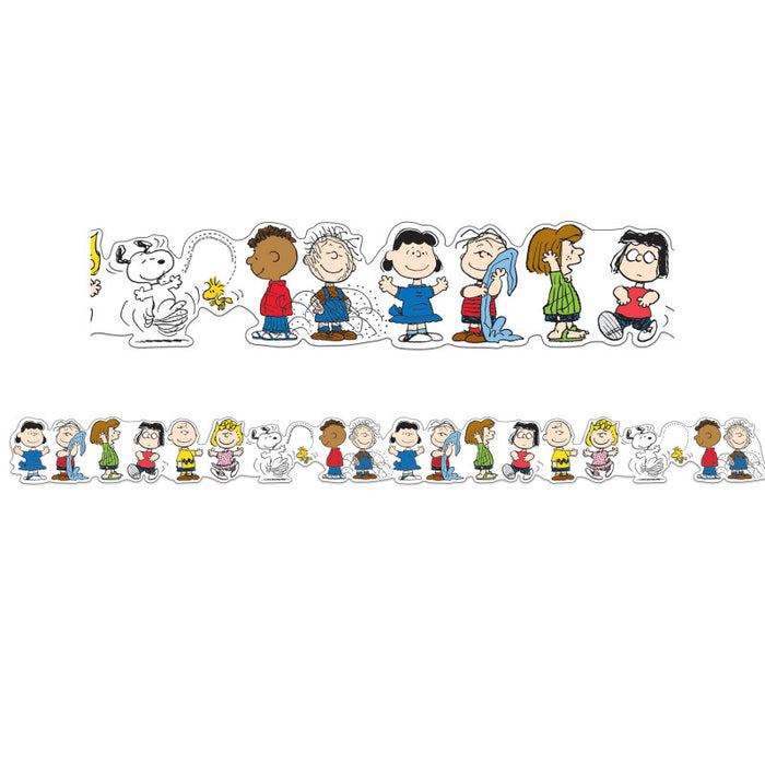Eureka EU-846355 Peanuts Character Lineup Extra Wide Die-Cut Deco Trim, 37 Feet