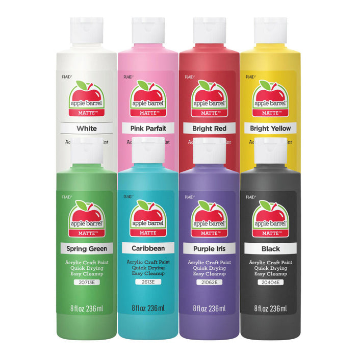 Apple Barrel APP13411 Acrylic Paint Matte, 8oz., 8-Piece Set