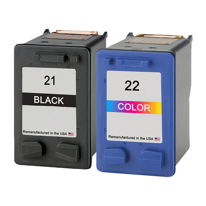 U.S. Remanufactured for HP 21 Black and HP 22 Tri-Color Combo Pack