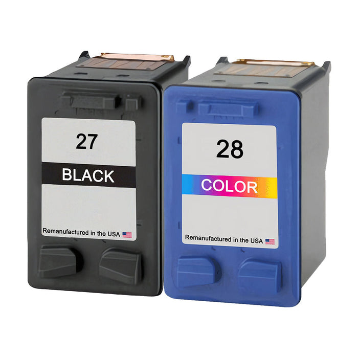 U.S. Remanufactured for HP 27 Black and HP 28 Color Combo Pack