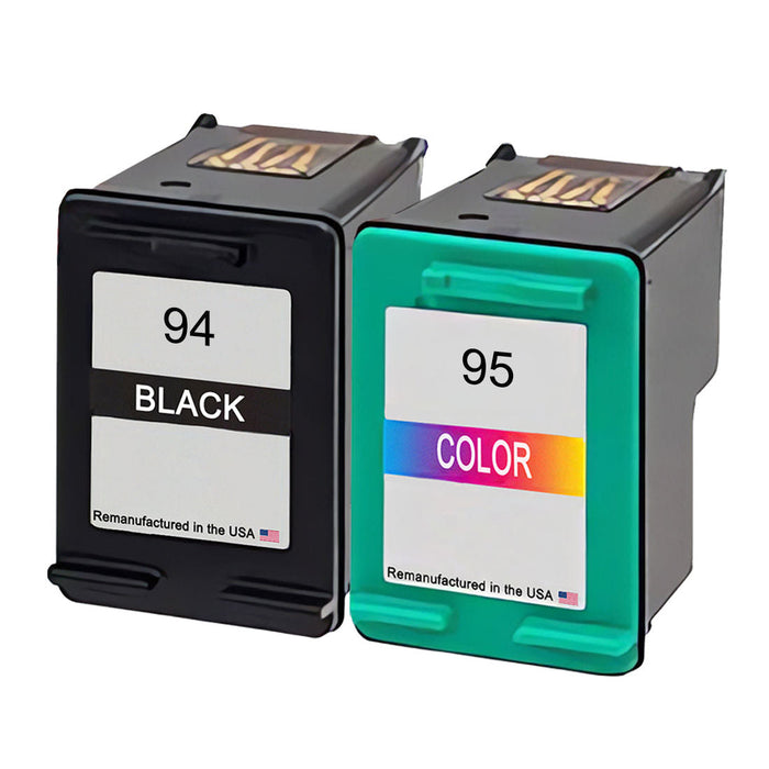 U.S. Remanufactured for HP 94 Black and HP 95 Color Ink Cartridge Combo Pack