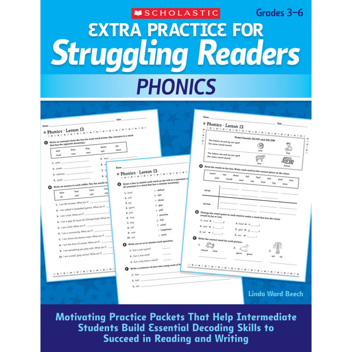 Scholastic Teaching Solutions SC-512409 Extra Practice for Struggling Readers: Phonics