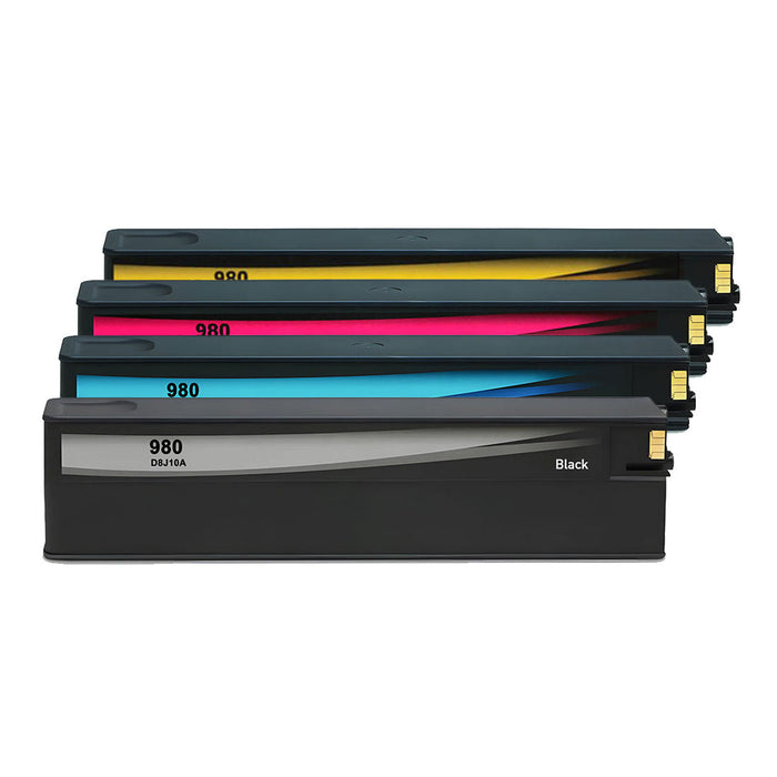 U.S. Remanufactured for HP 980 Black and 3 Color Ink Cartridge Combo Pack New Chip