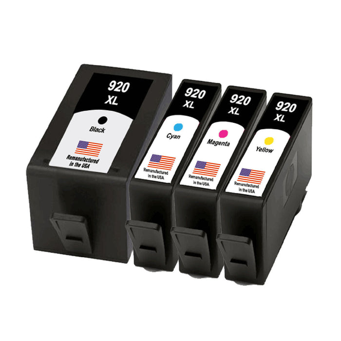 U.S. Remanufactured for HP 920XL Black and 3 Color Ink Cartridge Combo Pack