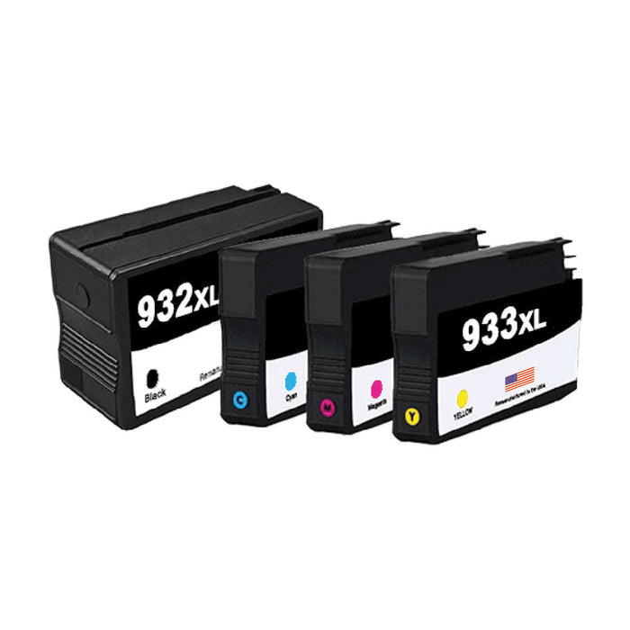 U.S. Remanufactured for HP 932XL Black / HP 933XL 3 Color Ink Cartridge Combo Pack