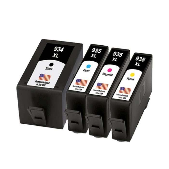 U.S. Remanufactured for HP 934XL Black / HP 935XL 3 Color Ink Cartridge Combo Pack