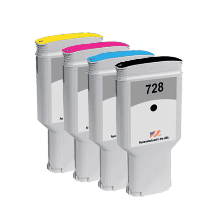 U.S. Remanufactured for HP 728 300ml 4 Color Combo Pack