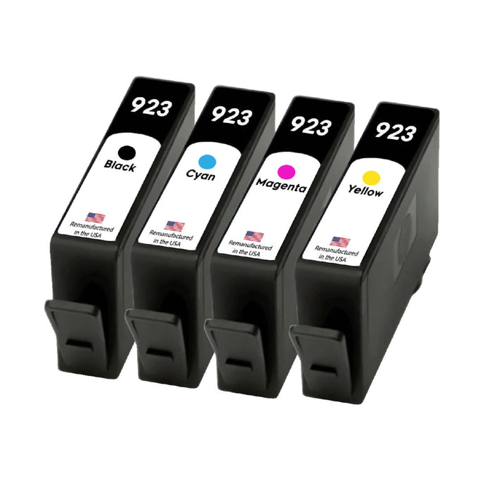 U.S. Remanufactured for HP 923 Black and 3 Color Ink Cartridge Combo Pack