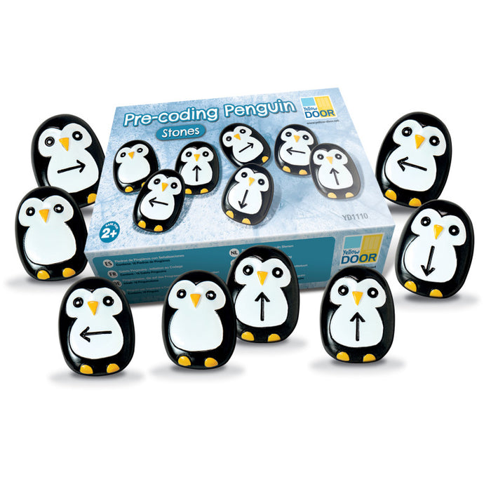 Yellow Door YUS1110 Pre-Coding Penguin Stones, Set of 18