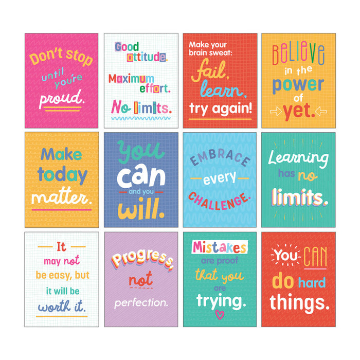 Carson Dellosa Education CD-106009 Mini Posters: Growth Mindset Quotes Poster Set, 12 Pieces