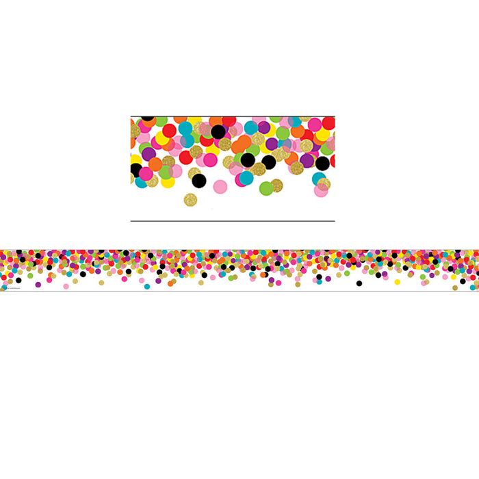 Teacher Created Resources TCR5609 Confetti Straight Border Trim, 35 Feet