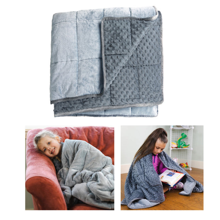 Bouncyband BBALPWR5GY Sensory Weighted Dual Texture Shoulder Wrap for Kids, 40" x 12"