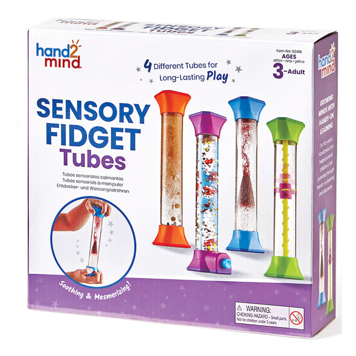 Hand2Mind HTM92419 Sensory Fidget Tubes, Set of 4