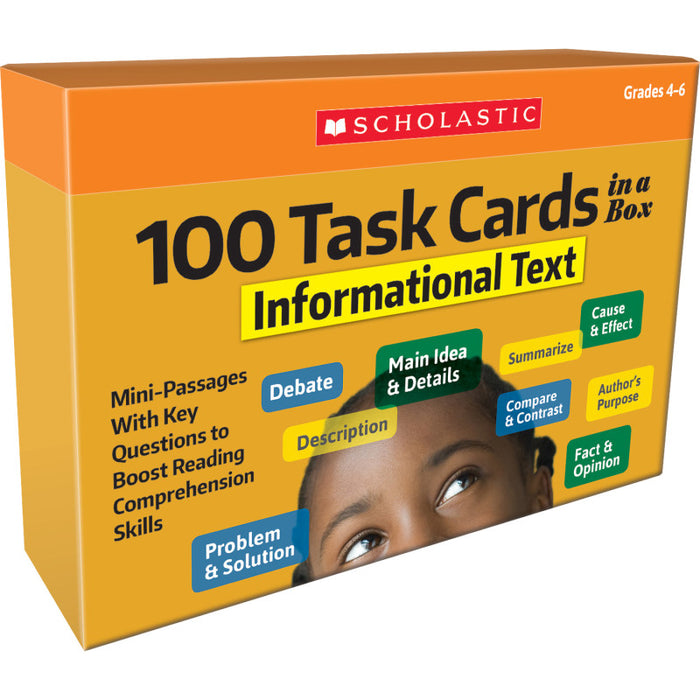 Scholastic Teaching Solutions SC-855264 100 Task Cards in a Box: Informational Text