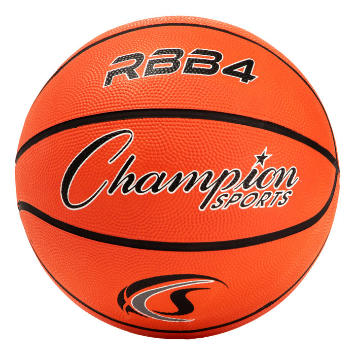 Champion Sports CHSRBB4 Intermediate Rubber Basketball, Size 6, Orange