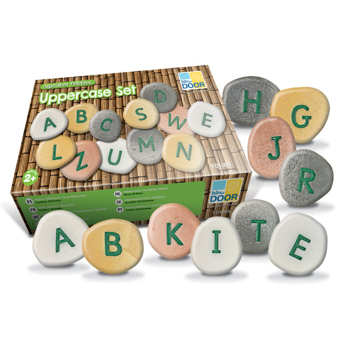 Yellow Door YUS1009 Uppercase Alphabet Pebbles, Set of 26