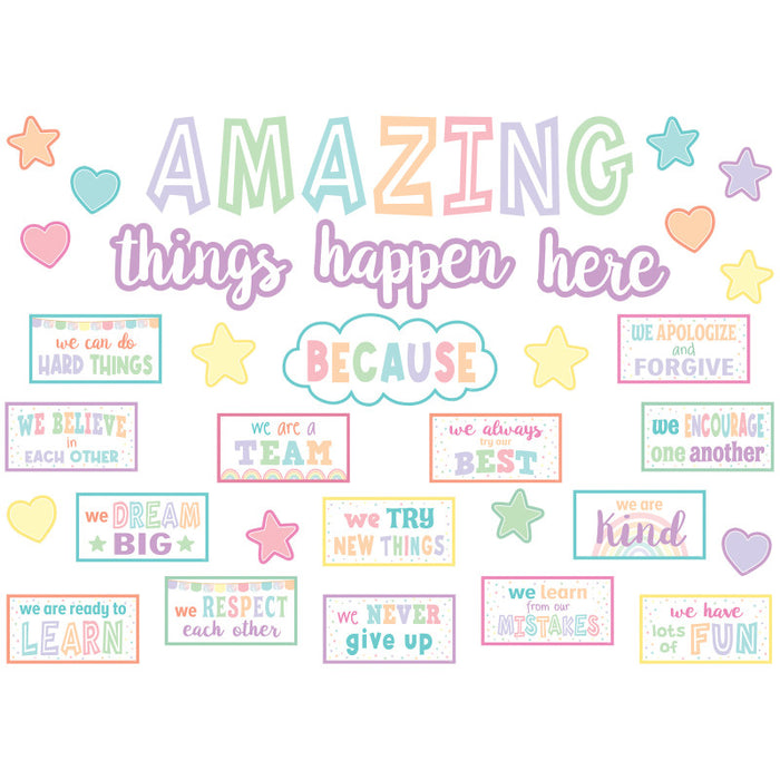 Teacher Created Resources TCR8413 Pastel Pop Amazing Things Happen Here Bulletin Board Set