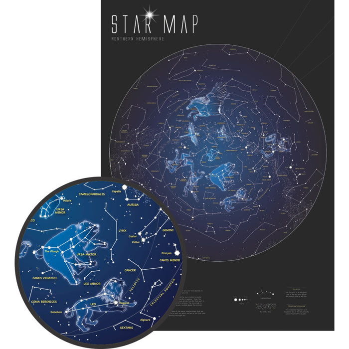 Maps International RWPMI03 Glow in the Dark Star Map, 33" x 23"