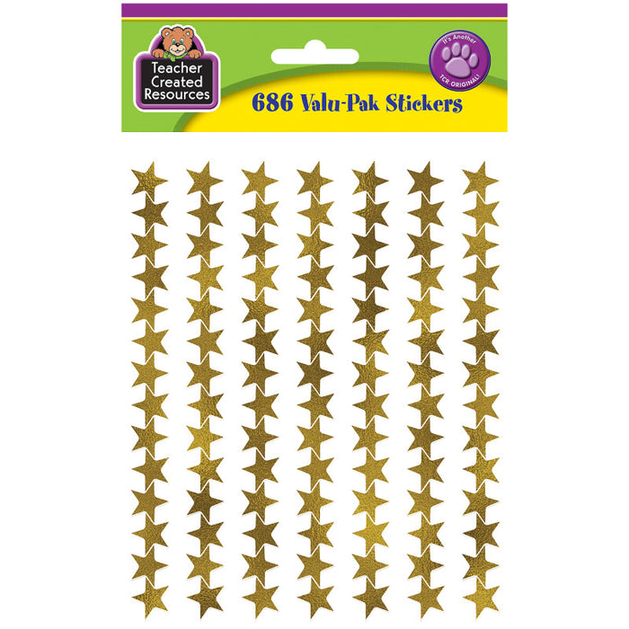 Teacher Created Resources TCR5799 Gold Foil Star Stickers Valu-Pak, Pack of 686
