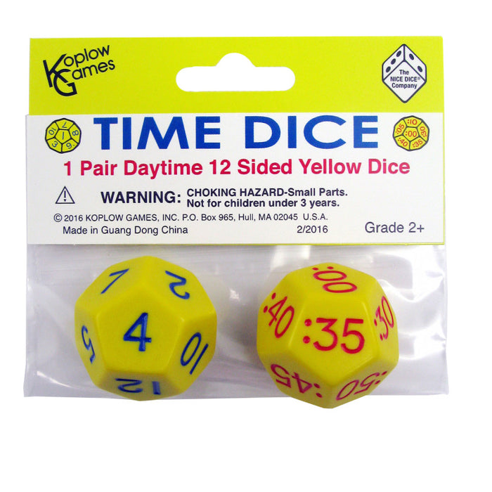 Koplow Games KOP18847 Time Dice, Pair of Yellow (AM)