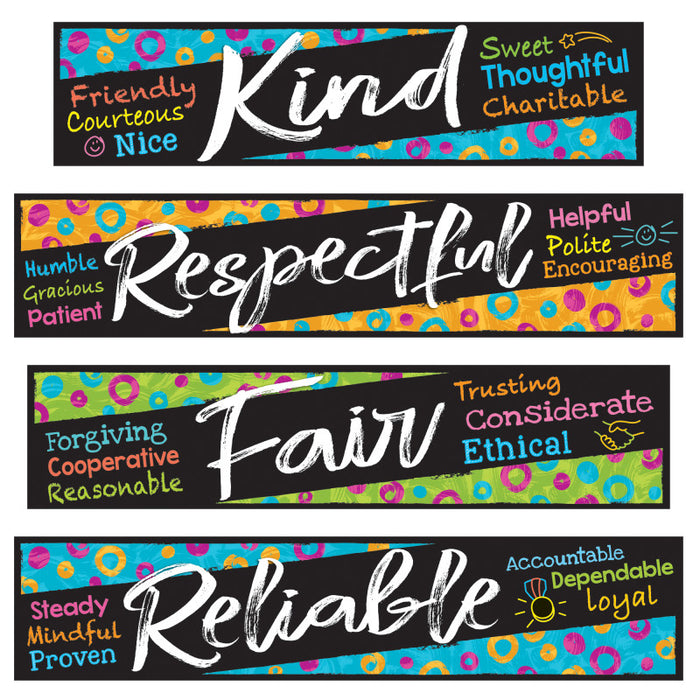 TREND T-8782 Color Harmony Character Traits Mini Bulletin Board Set