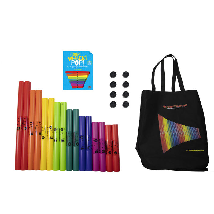 Rhythm Band Instruments RB-BW16WP Boomwhacker Percussion Tubes Boom! Whack! Pop! Kit