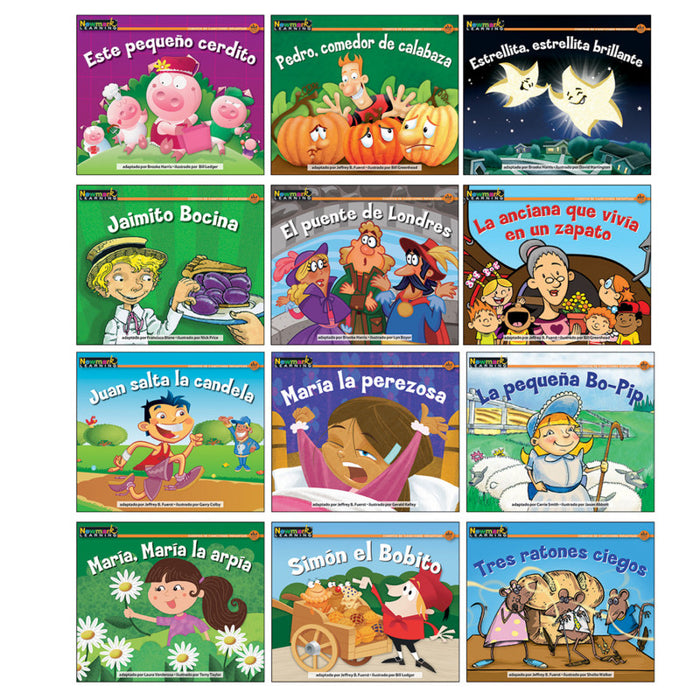 Newmark Learning NL-2171 Rising Readers Leveled Books: Nursery Rhyme Tales Set 2, Spanish