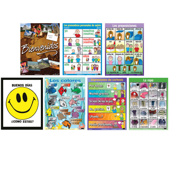 Poster Pals PSZPS38 Spanish Essential Classroom Posters Set II