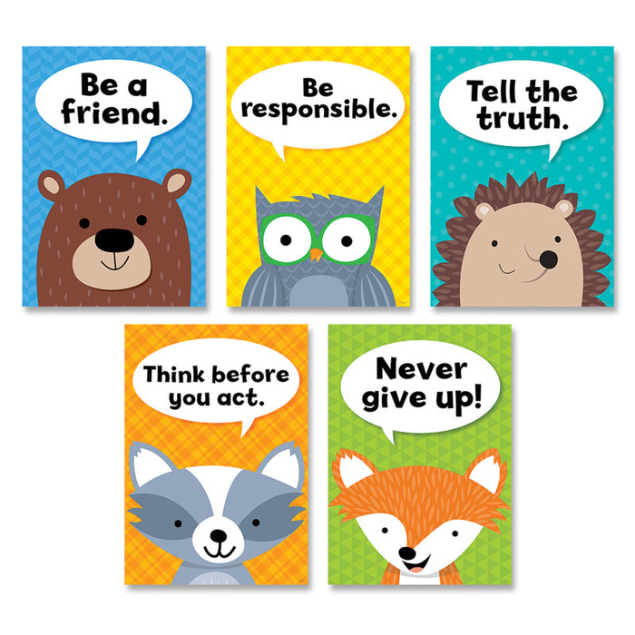 Creative Teaching Press CTP8697 Woodland Friends Character Traits Inspire U&trade; 5-Poster Pack