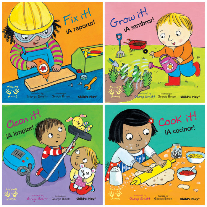 Child's Play Books CPYCPHH Helping Hands/Manos Amigas Bilingual Books, Set of 4