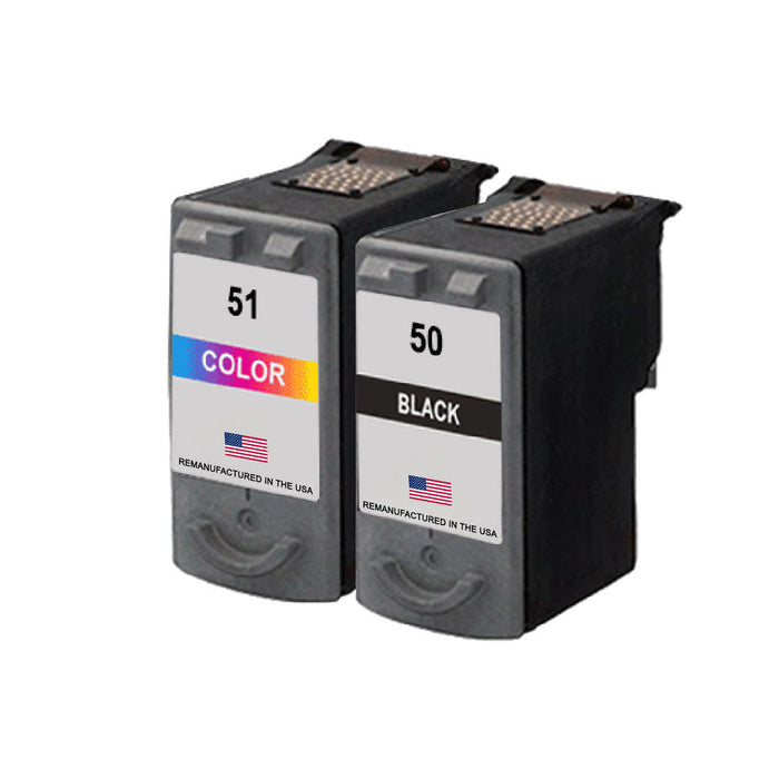 U.S. Remanufactured for Canon PG-50 Black / CL-51 Color Combo Pack