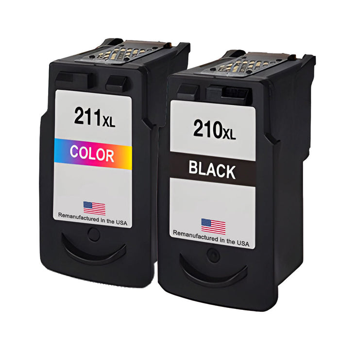 U.S. Remanufactured for Canon PG-210XL Black / CL-211XL Color Combo Pack