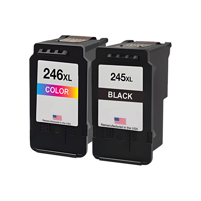U.S. Remanufactured for Canon PG-245XL Black / CL-246XL Color Combo Pack