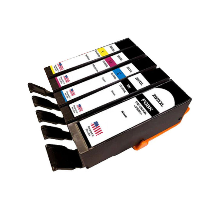 U.S. Remanufactured for Canon PGI-280XXL Black and CLI-281XXL 4 Color Combo 5-Pack