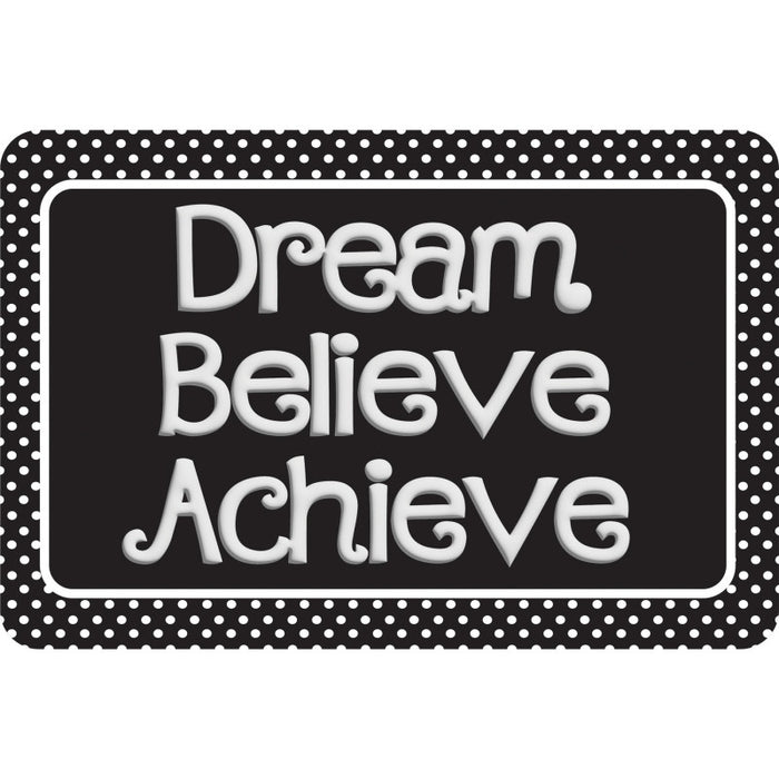 Ashley Productions ASH12530 The Original Fun Mat Computer Mouse Pad, 11.75x8 in, Dream, Believe, Achieve, Black with White Dots