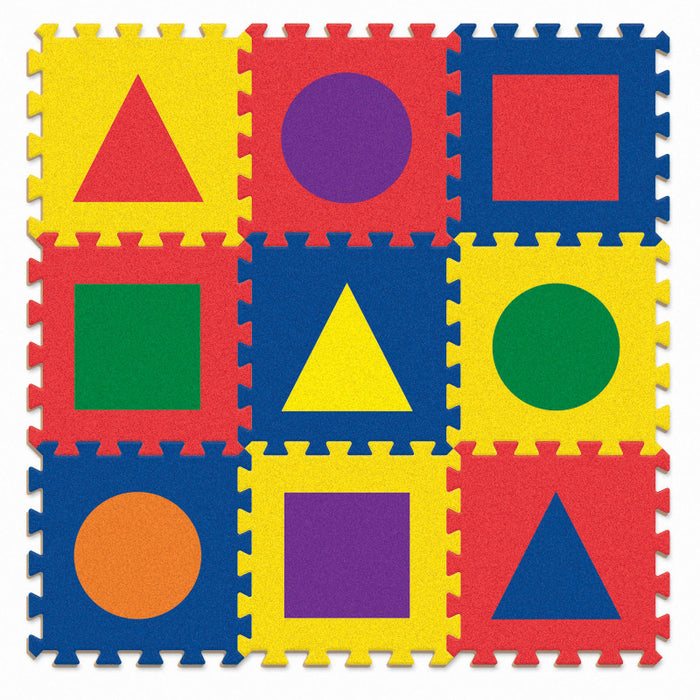 WonderFoam PACAC4354 Carpet Tiles, Shapes, 12" x 12", 9 Count